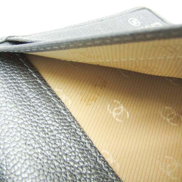 CHANEL Authentic Silver Leather Wallet